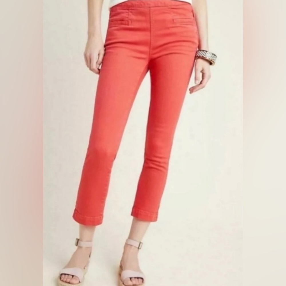 Anthropologie Pilcro and the Letterpress High-Rise Orange Denim Legging Size 29